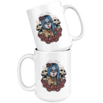 Blue Hair Sugar Skull Coffee Mug - Hello Moa