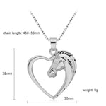 Horse Silver Heart Necklace - Hello Moa