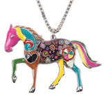 Colorful Enamel Horse Necklace - Hello Moa