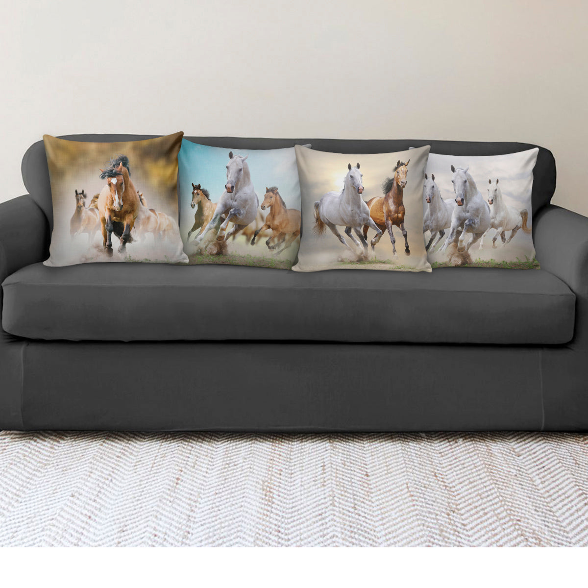 Running Horses Pillow Covers - Hello Moa