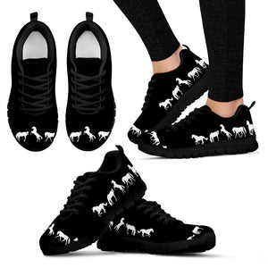 Black & White Horse Sneakers - Hello Moa