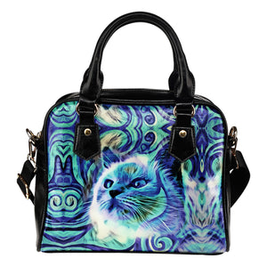Blue Cat Shoulder Handbag - Hello Moa