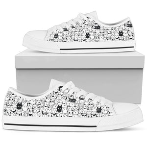 B&W Cartoon Cat Shoes (Women's) - Hello Moa
