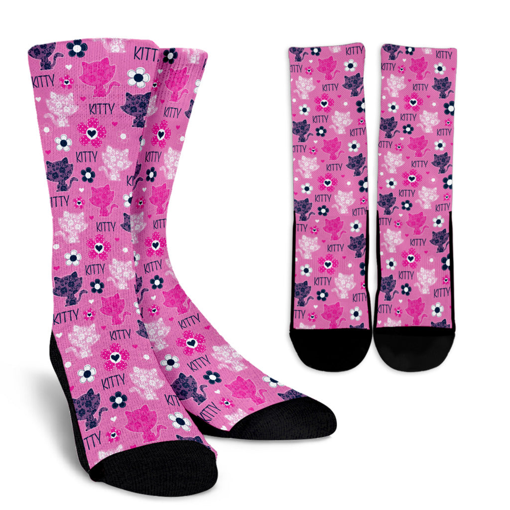 Pink Kitten Socks - Hello Moa
