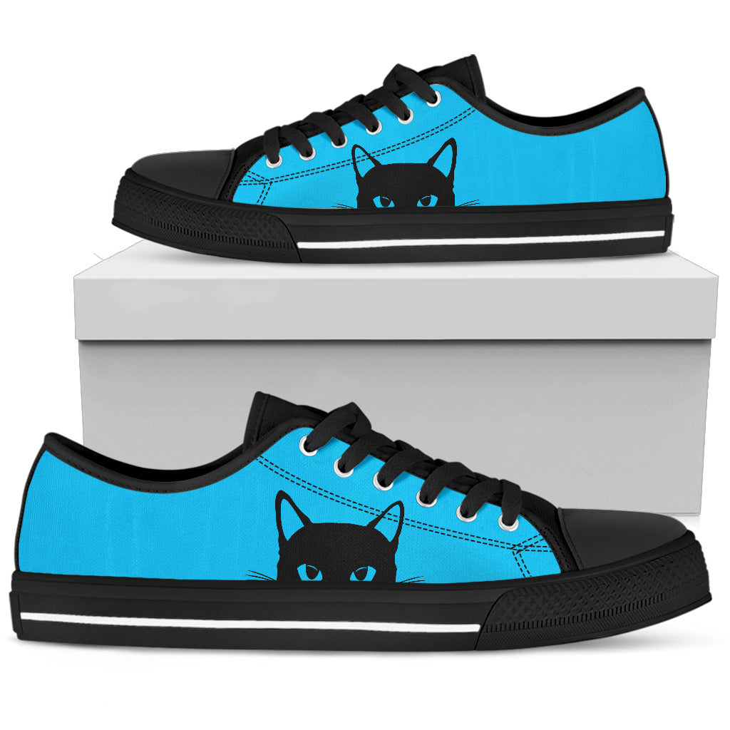 Hiding Cat Blue Shoes (Women's) - Hello Moa