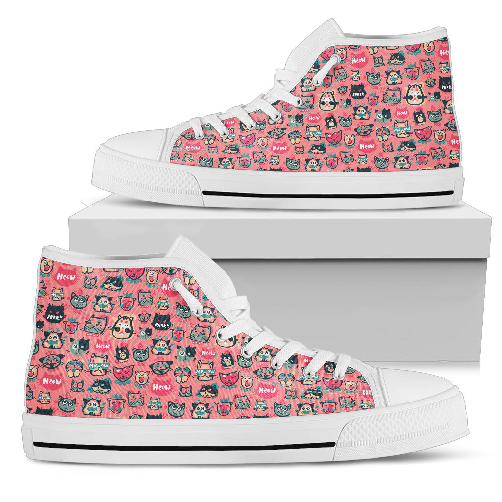 Pink Meow Cat Canvas Shoes - Hello Moa