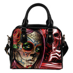Red Sugar Skull Shoulder Handbag - Hello Moa
