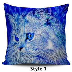 Blue Cat Pillow Covers - Hello Moa