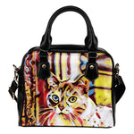 Yellow Red Cat Shoulder Handbag - Hello Moa