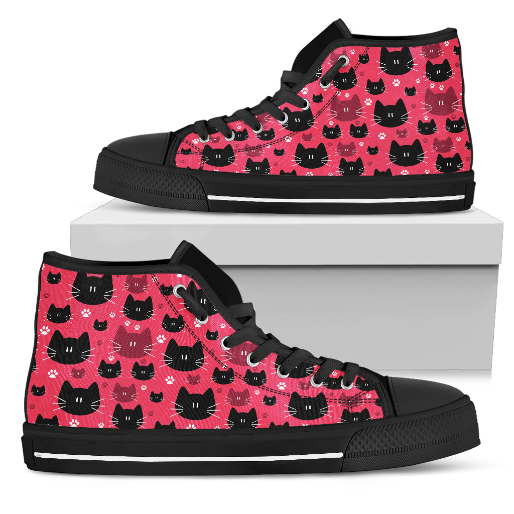 Express Black & Red Cat High Tops - Hello Moa