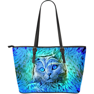 Blue Cat II Leather Tote Bag - Hello Moa