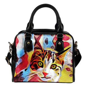 Red Cat Shoulder Handbag - Hello Moa