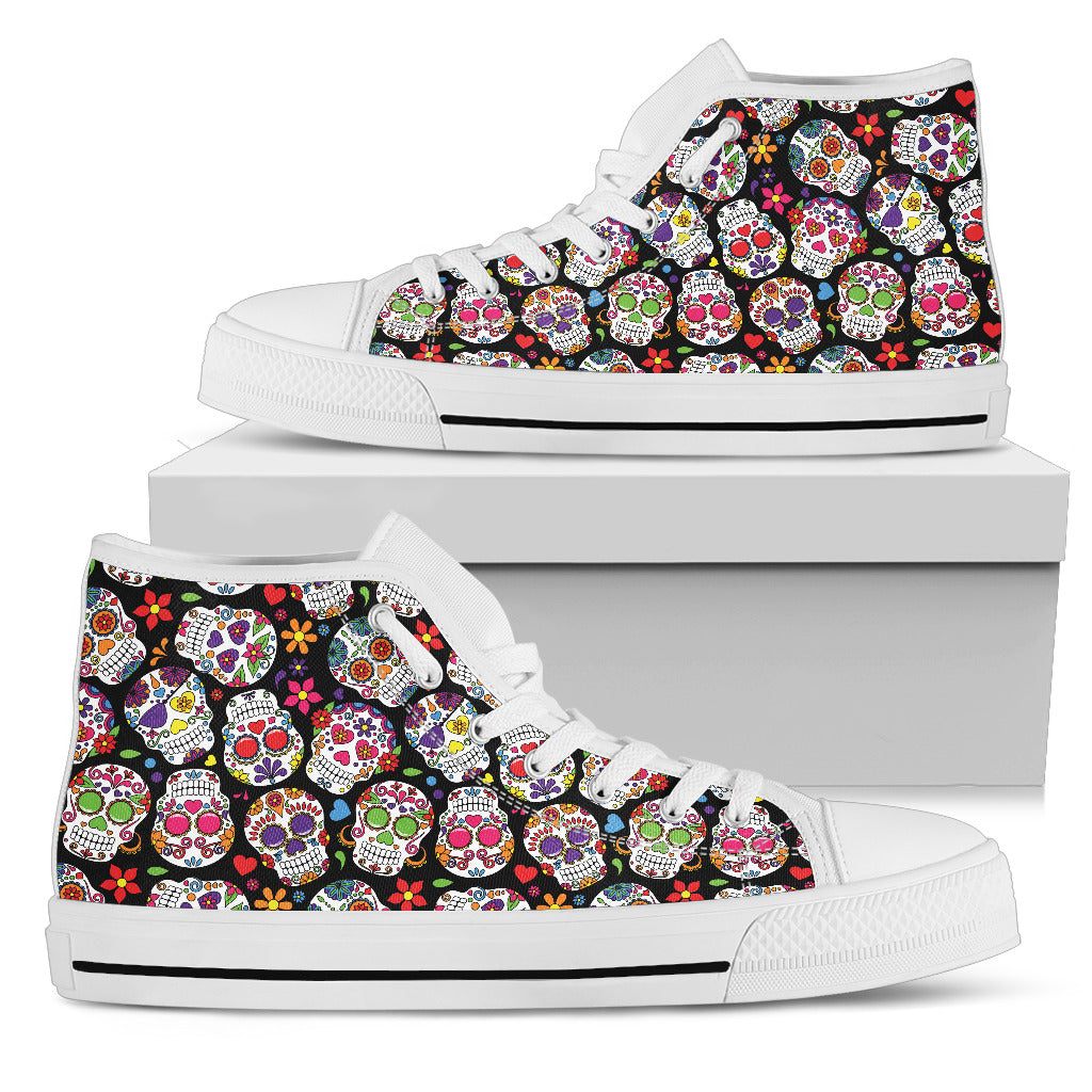 Colorful Sugar Skull II High Top Shoes - Hello Moa