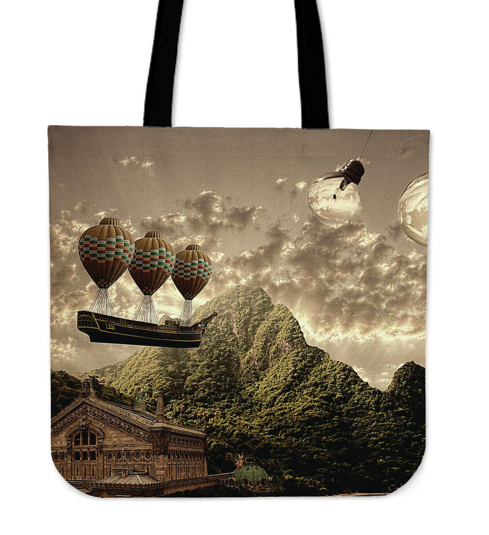 Steampunk Balloon Ship Cloth Tote Bag - Hello Moa