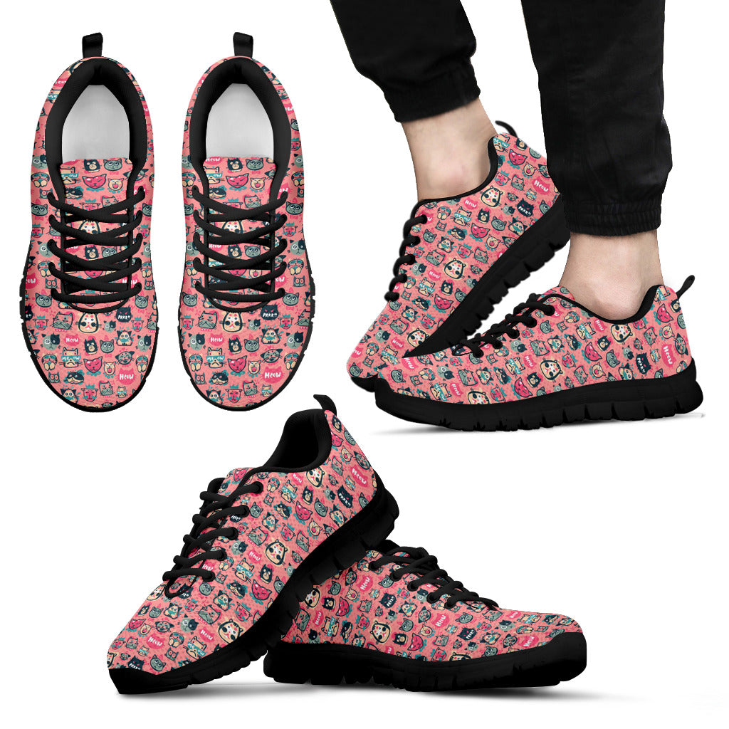 Pink Meow Cat Sneakers - Hello Moa