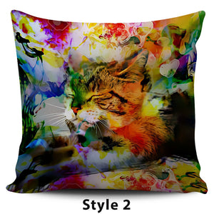 Colorful Cat Pillow Covers - Hello Moa