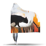 Cat on Roof Hooded Blanket - Hello Moa