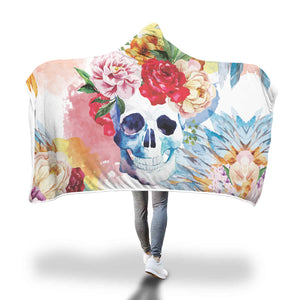Flower Skull Hooded Blanket - Hello Moa