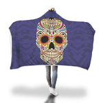 Purple Sugar Skull Hooded Blanket - Hello Moa