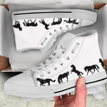 Black and White Horse High Cut Shoes - Hello Moa