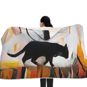 Cat on Roof Hooded Blanket - Hello Moa