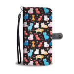 Cats on Black Wallet
