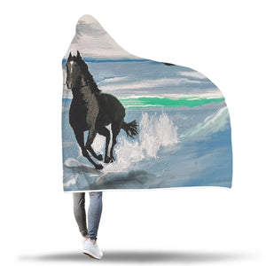 Seascape Horse Hooded Blanket - Hello Moa
