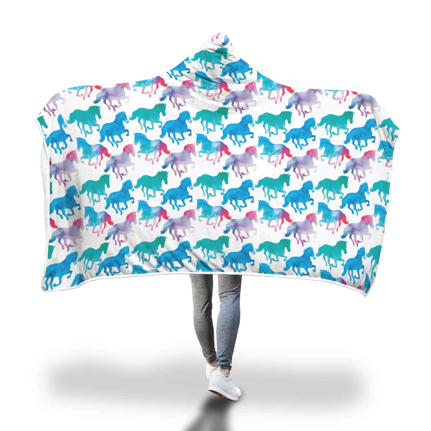 Pastel Colored Horse Hooded Blanket - Hello Moa
