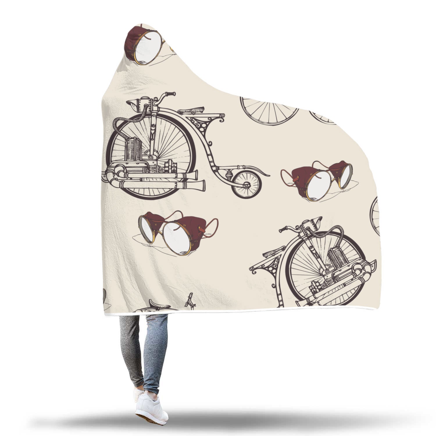 Steampunk Bike Hooded Blanket - Hello Moa