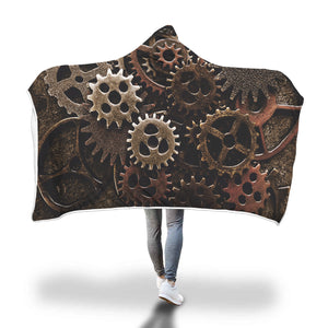 Steampunk Cogs Hooded Blanket - Hello Moa