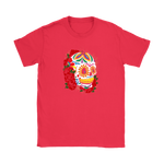 Red Flower Sugar Skull Tee - Hello Moa