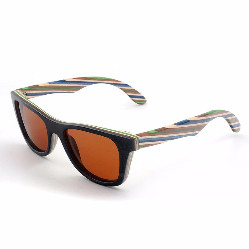 Striped Wooden Sunglasses - Hello Moa