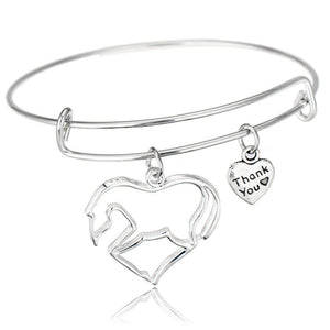 Silver Heart Horse Necklace - Hello Moa
