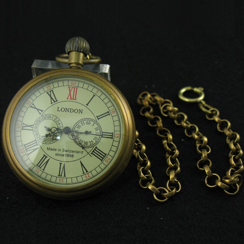 Antique Old Copper Mechanical Pocket Watch - Hello Moa