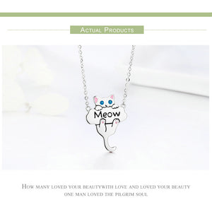 Meow Cat 925 Sterling Silver Necklace - Hello Moa