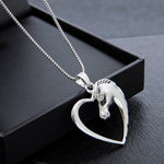 Horse Silver Heart Necklace - Hello Moa