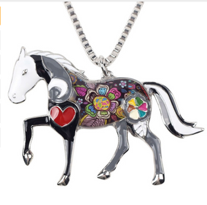Colorful Enamel Horse Necklace - Hello Moa