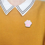 Cute Pink Cat Paw Pin - Hello Moa