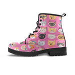 Pink Cat Faces Boots (Women's) - Hello Moa