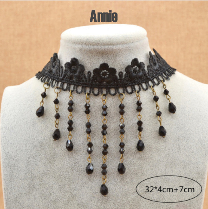 Vintage Black Lace Necklace - Hello Moa