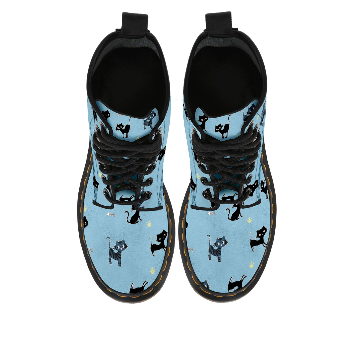 Blue Cute Cats Boots (Women's) - Hello Moa