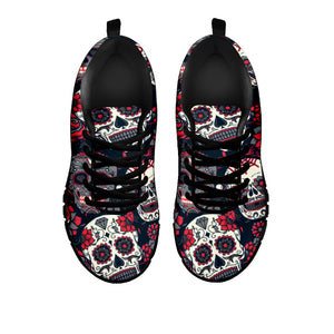 Red & White Sugar Skull II Sneakers - Hello Moa