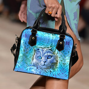 Blue II Cat Shoulder Handbag - Hello Moa
