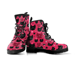 Express Black & Red Cat Faces Boots (Women's) - Hello Moa