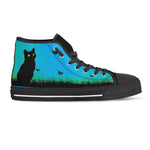Black Cat Blue Sky Canvas Shoes (Women's) - Hello Moa