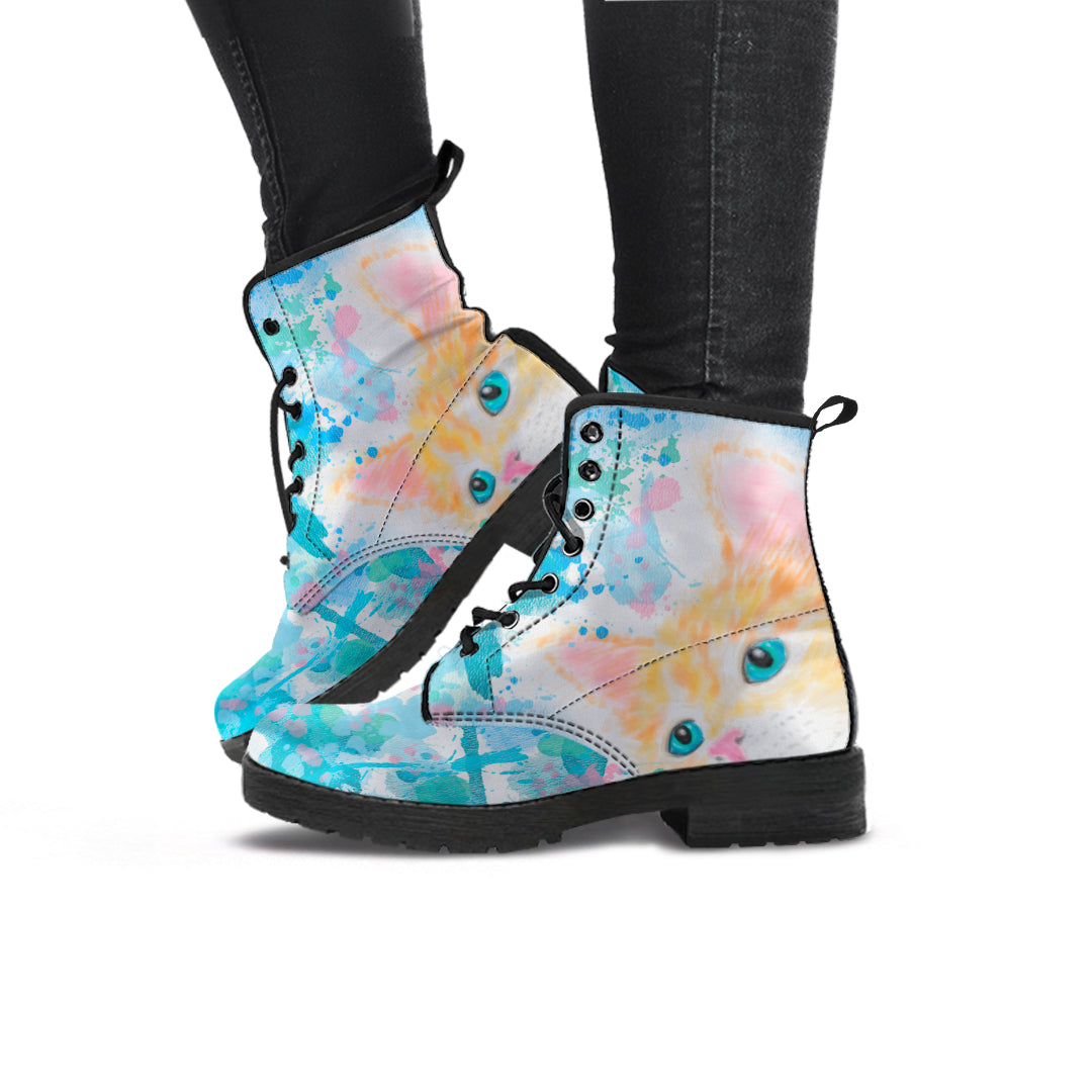 Watercolor Cat Boots (Women's) - Hello Moa