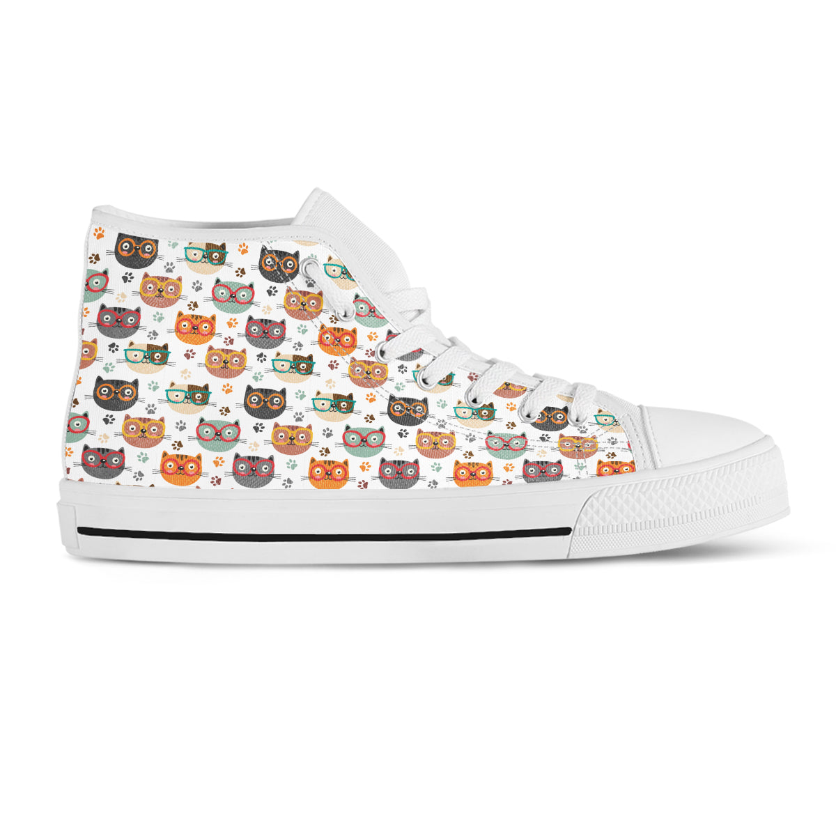 Cats With Glasses Canvas Shoes - Hello Moa