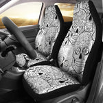 Black & White Sugar Skull Seat Covers - Hello Moa