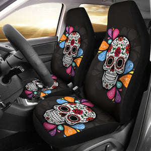 Splash Sugar Skull Car Seat Covers - Hello Moa