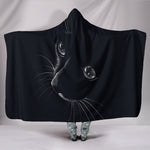 Black Cat Hooded Blanket - Hello Moa